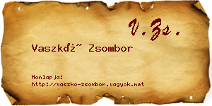 Vaszkó Zsombor névjegykártya